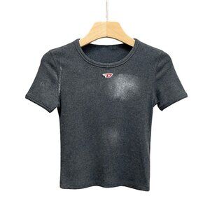 Dark Grey Slim Fit Short Sleeve T-Shirt Diesel